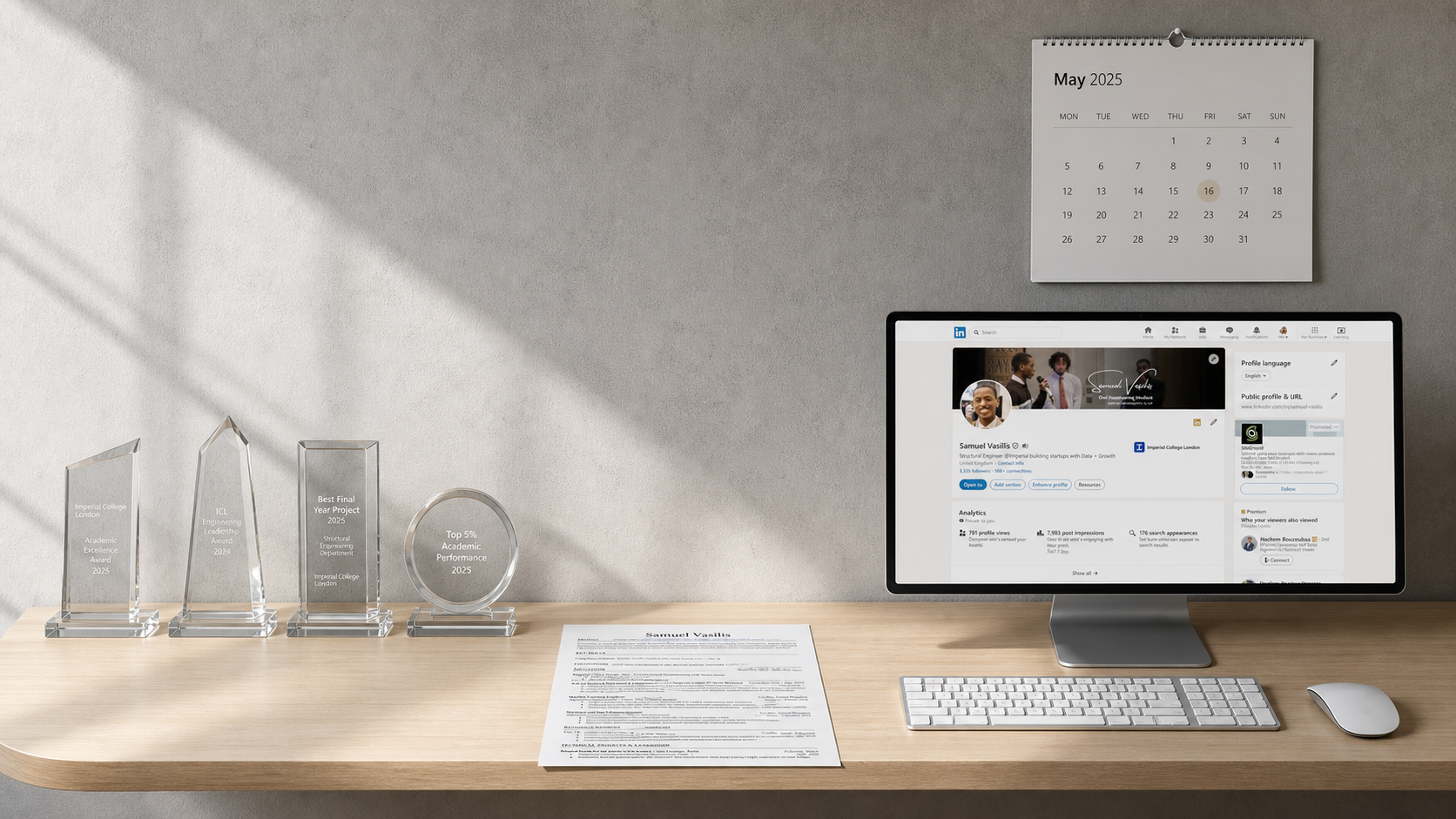 Minimalist desk workspace